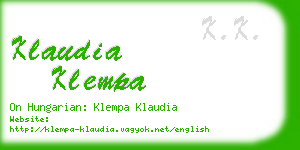 klaudia klempa business card